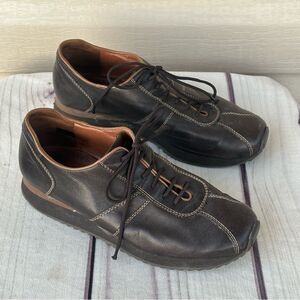 Paul Green Munchen Brown Leather Driving Shoes Women’s Sz 7 Lace Up Sneakers